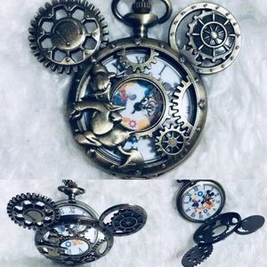 Retro Mickey Mouse Donald Duck pocket watch
